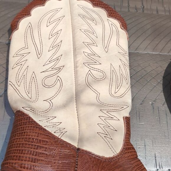 ZODIAC VINTAGE 70's 80's Cowboy Boot With Wooden Heel Sz 6 - Picture 9 of 15